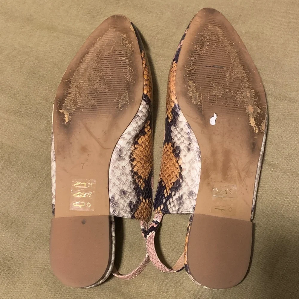 Madewell Multicolor Snake Print Slingback Flats - Picture 3 of 4